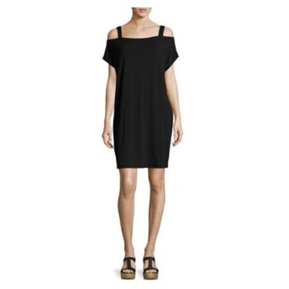 Eileen Fisher Cold-Shoulder Jersey Shift Dress Size small - Picture 1 of 6